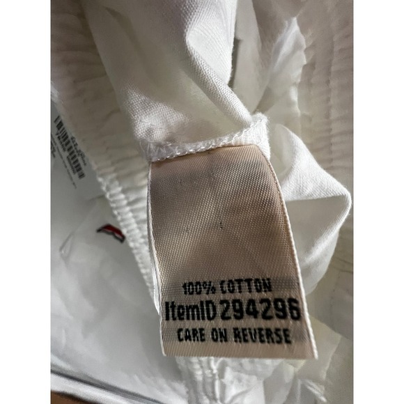 L.L. Bean White Canvas Crop Pants Elastic Waist 24W NWT - Picture 8 of 11